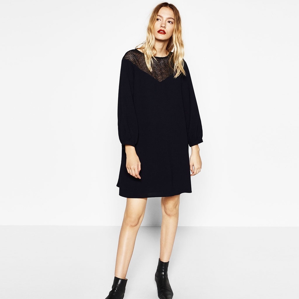 Zara navy blue dress